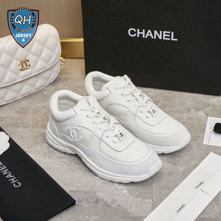 CHANEL LOW TOP TRAINER CC TRIPLE WHITE - CC4