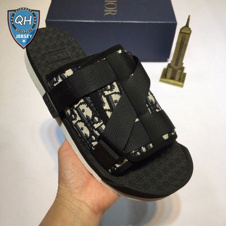 DIOR ALPHA SANDAL BEIGE AND BLACK DIOR OBLIQUE JACQUARD - CD93