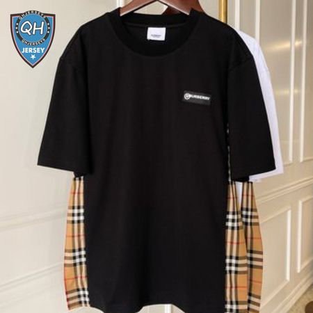 Burberry Womens Vintage Check Panel T-shirt Black