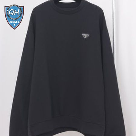 Prada Re-Nylon Logo Plaque Sweater Black