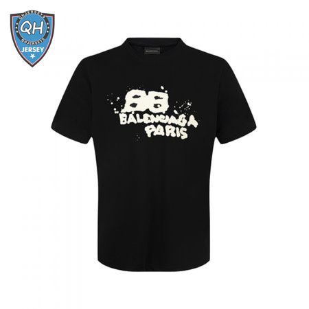 Balenciaga Men's Hand Drawn BB Icon Medium Fit Vintage T-Shirt Black/Beige