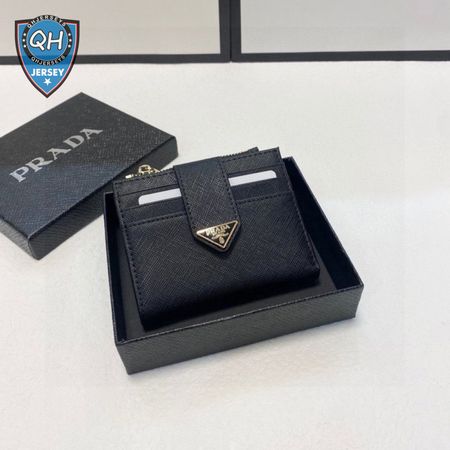 Prada Saffiano And Leather Card Holder