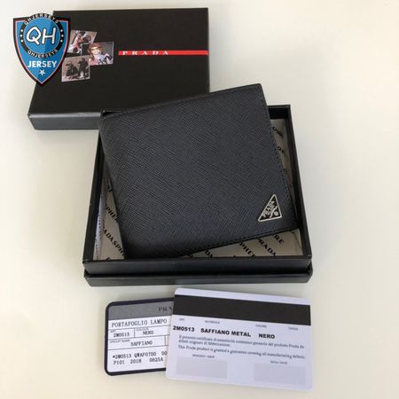 Prada Saffiano Leather Bi-Fold Wallet Black