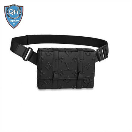 trunk slingbag black monogram seal cowhide leather - lbb08