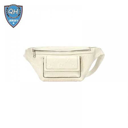 Gg Embossed Belt Bag In White Gg Embossed Leather GBB018