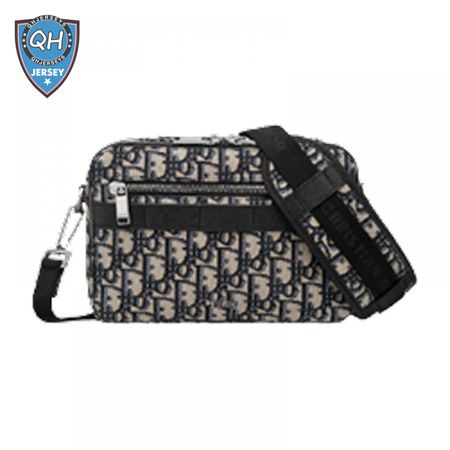 Safari Messenger Bag Beige and Black Dior Oblique Jacquard - DMB005