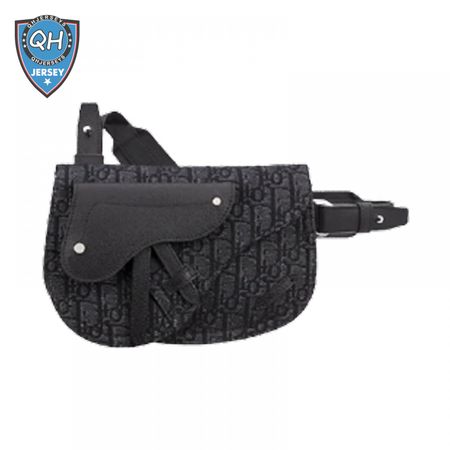 Saddle Pouch Black Dior Oblique Jacquard - DMB004