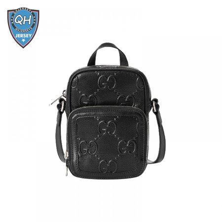 Gg Embossed Mini Bag In Black Leather GMB017