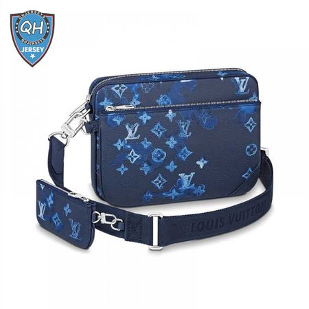 trio messenger ink watercoler cowhide leather - lmb011