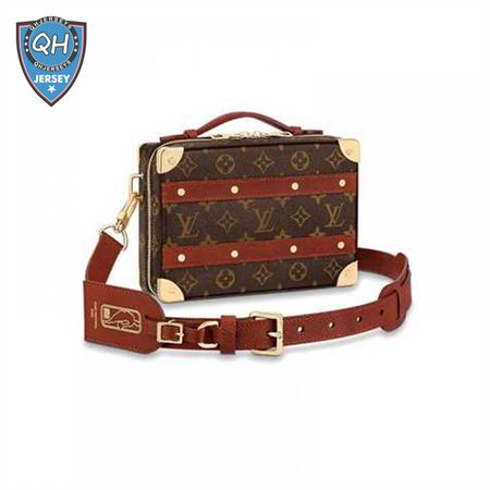 nba handle trunk monogram coated canvas textile lining in brown - lmb009