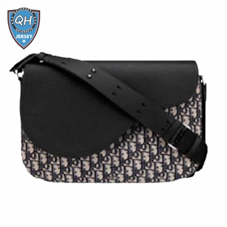 BEIGE AND BLACK DIOR OBLIQUE JACQUARD AND BLACK GRAINED CALFSKIN