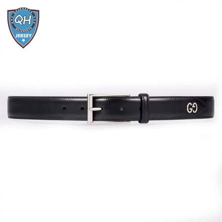 GUCCI LEATHER BELT WITH GG DETAIL - B46