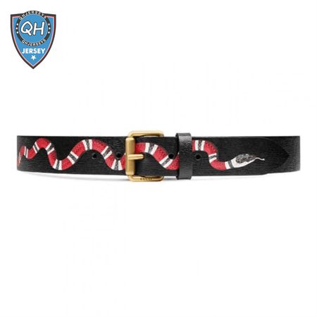 GUCCI LEATHER BELT WITH KINGSNAKE - B41