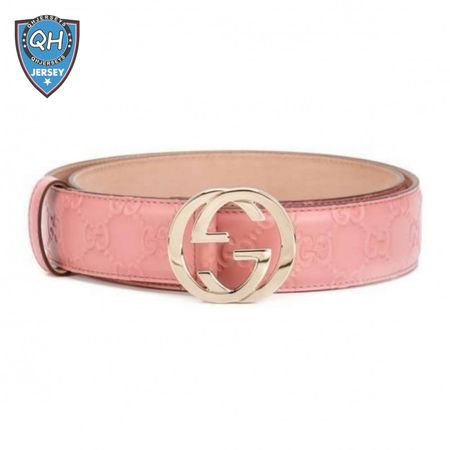 GUCCI INTERLOCKING G-BUCKLE LEATHER BELT - B2