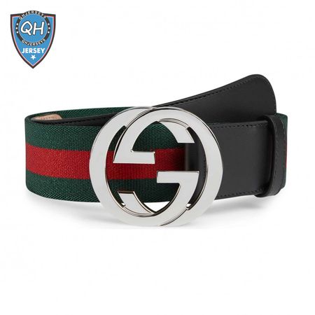GUCCI MEN'S WEB STRIPED CANVAS BELT - B9