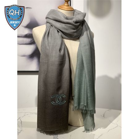 Chanel cashmere shawl dark green