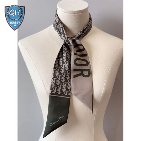 Dior letters small ribbon green