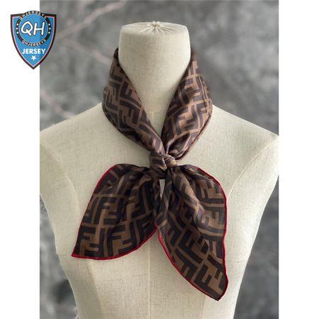 fendi silk square scarf red