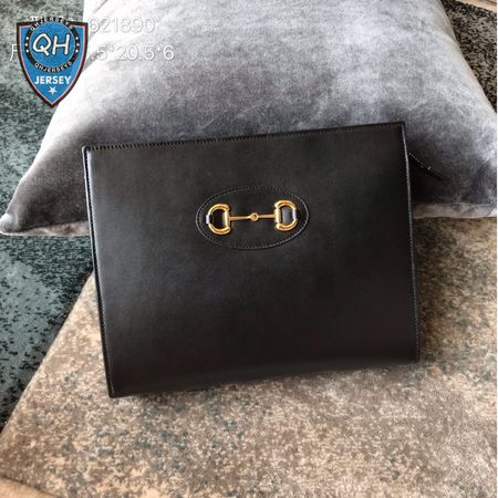 gucci 1955 Horsebit Pouch Clutch Bag black