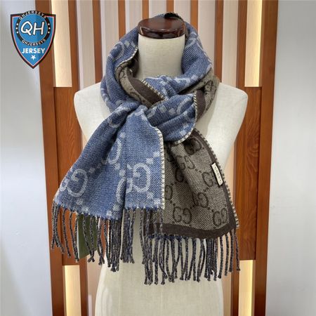 gucci GG fringed knit scarf