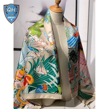 hermes ladies summer silk scarf Milk color