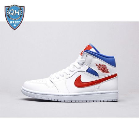 Air Jordan 1 Mid White Red Royal Unisex