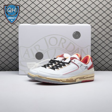 OFF-WHITE x Jordan 2 Retro Low SP White Red Unisex