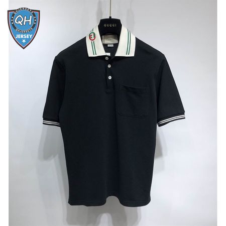 Cotton piquet polo with Interlocking G - GC40