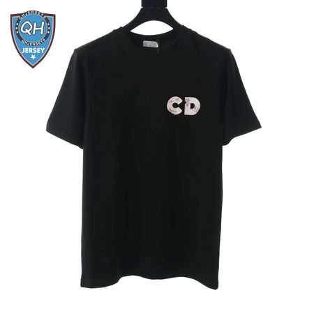 DIOR COUPLE BASKETBALL TIGHT-KNIT BLACK T-SHIRT