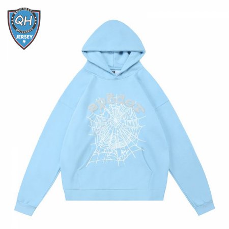 Sp5der Hoodies Light Blue