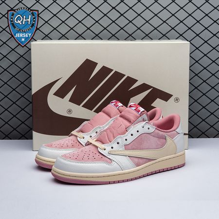 Travis Scott x Air Jordan 1 Low OG Pink Beige Red DM7866-600 Unisex