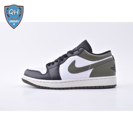Jordan 1 Low Black Toe Medium Olive 553558-092 Unisex