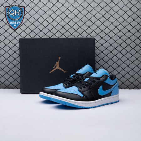Jordan 1 Low Black University Blue 553558-041 Unisex
