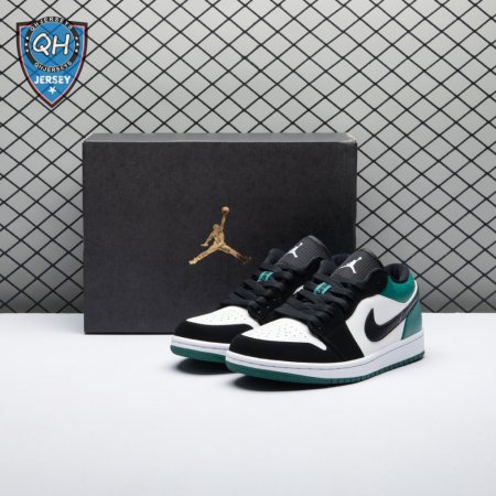 Jordan 1 Low White Black Mystic Green 553558-113 Unisex