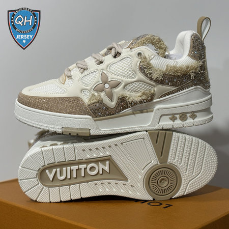 Skate Sneaker in Apricot with Diamonds