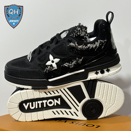 Skate Sneaker in Black with Diamonds