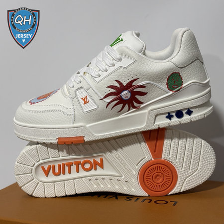 Trainer Silver White Floral Low-Top Sneaker