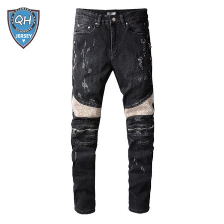 Amiri Bandanna Jeans Black / Tan