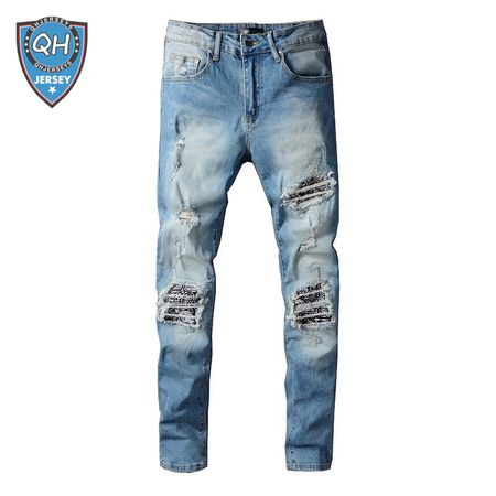 Amiri Design Rip Jeans Light blue / Black