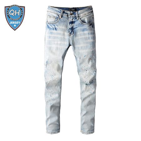 Amiri Splatter Jeans White