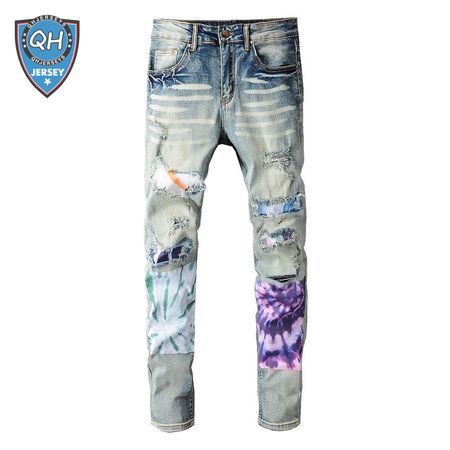 Amiri Tie-Dyed Jeans Blue / Purple