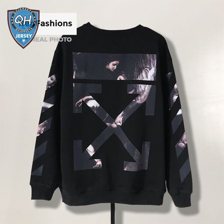 Off White Caravaggio Arrows Over Crewneck Sweatshirt