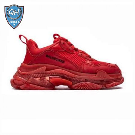 BALENCIAGA TRIPLE S CLEAR SOLE SNEAKER IN RED - BB171