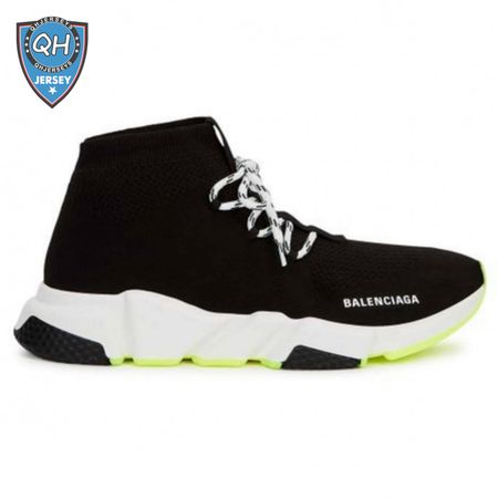 BALENCIAGA SPEED TRAINER LACE UP BLACK WHITE - BB16