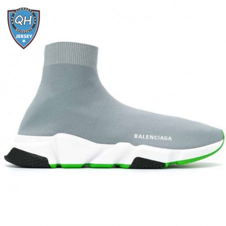 BALENCIAGA SPEED TRAINER METALLIC SILVER NEON - BB19