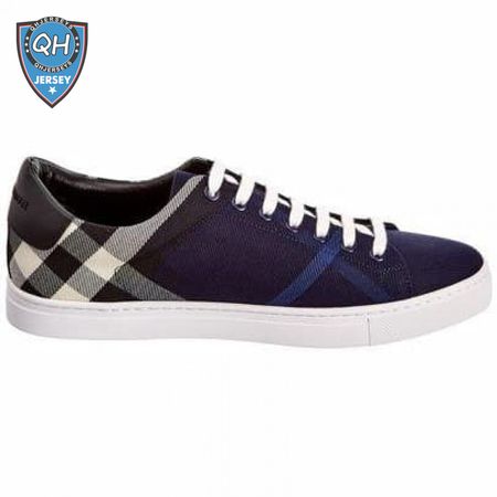 BURBERRY ALBERT HOUSE CHECK & LEATHER LOW-TOP SNEAKER - BBR4