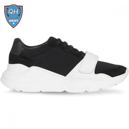 BURBERRY SUEDE AND NEOPRENE HIGH-TOP SNEAKERS - BBR20