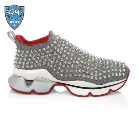 CHRISTIAN LOUBOUTIN GREY SPIKE SOCK SNEAKER- CL50