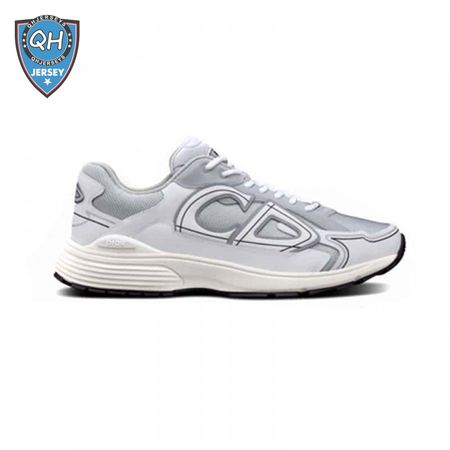 DIOR B30 SNEAKERS GRAY MESH AND WHITE TECHNICAL FABRIC - CD85