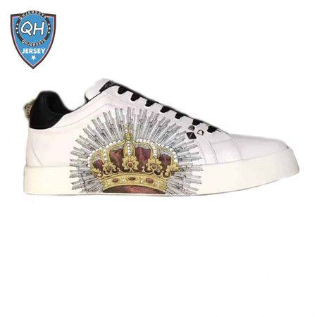 DOLCE & GABBANA PRINTED CALFSKIN PORTOFINO SNEAKERS - DG9